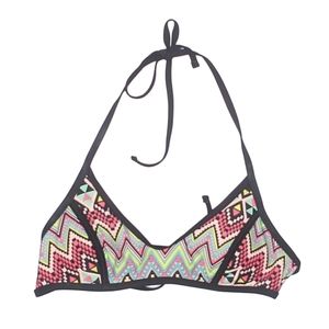 Xhilaration Multi-Color Chevron Halter Bikini Top - Size Small